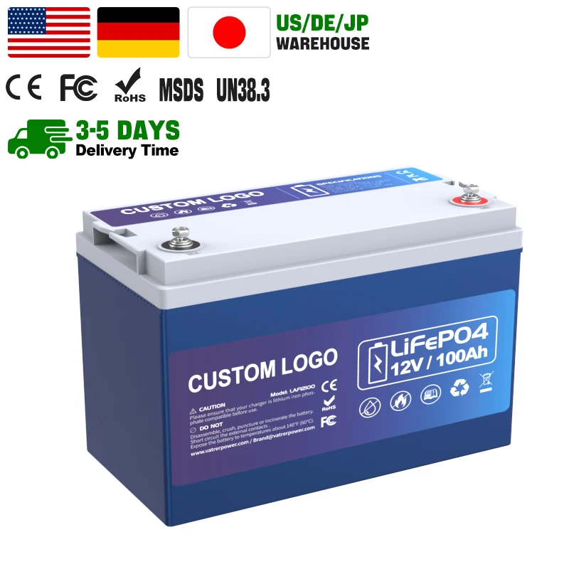 12V 100ah Lithium Ion Lifepo4 Battery Pack Deep Cycle Rechargeable Power Tools Toys Boats LFP High Capacity Lithium Battery