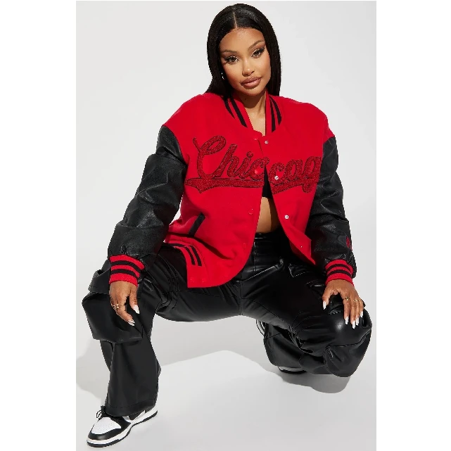 women varsity jacket Blank Custom Chenille Patches Embroidery Varsity Letterman Jackets Vintage Blank Varsity Jacket Women