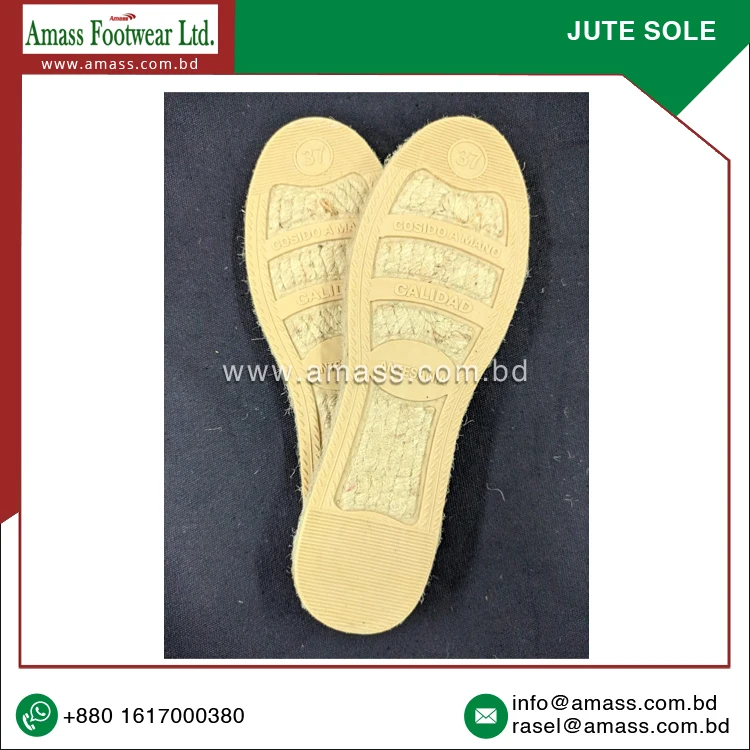 Leading Bangladesh Origin Supplier of 100% Handmade Jute & Rubber Material Customized Espadrilles Sole at Low Price