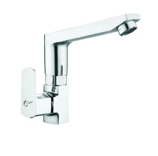 CORSA QUBIX Series Swan Neck Casted Spout Deck Mount Faucet Brass Finish Quarter Turn Flow Basin School Kitchen Bathroom Outdoor