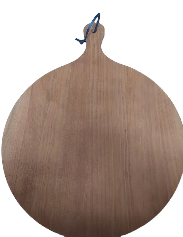 Large Wooden Pizza Serving Board Bamboo Bat Shaped Platter Tray Printed Food Used Handicraft Items