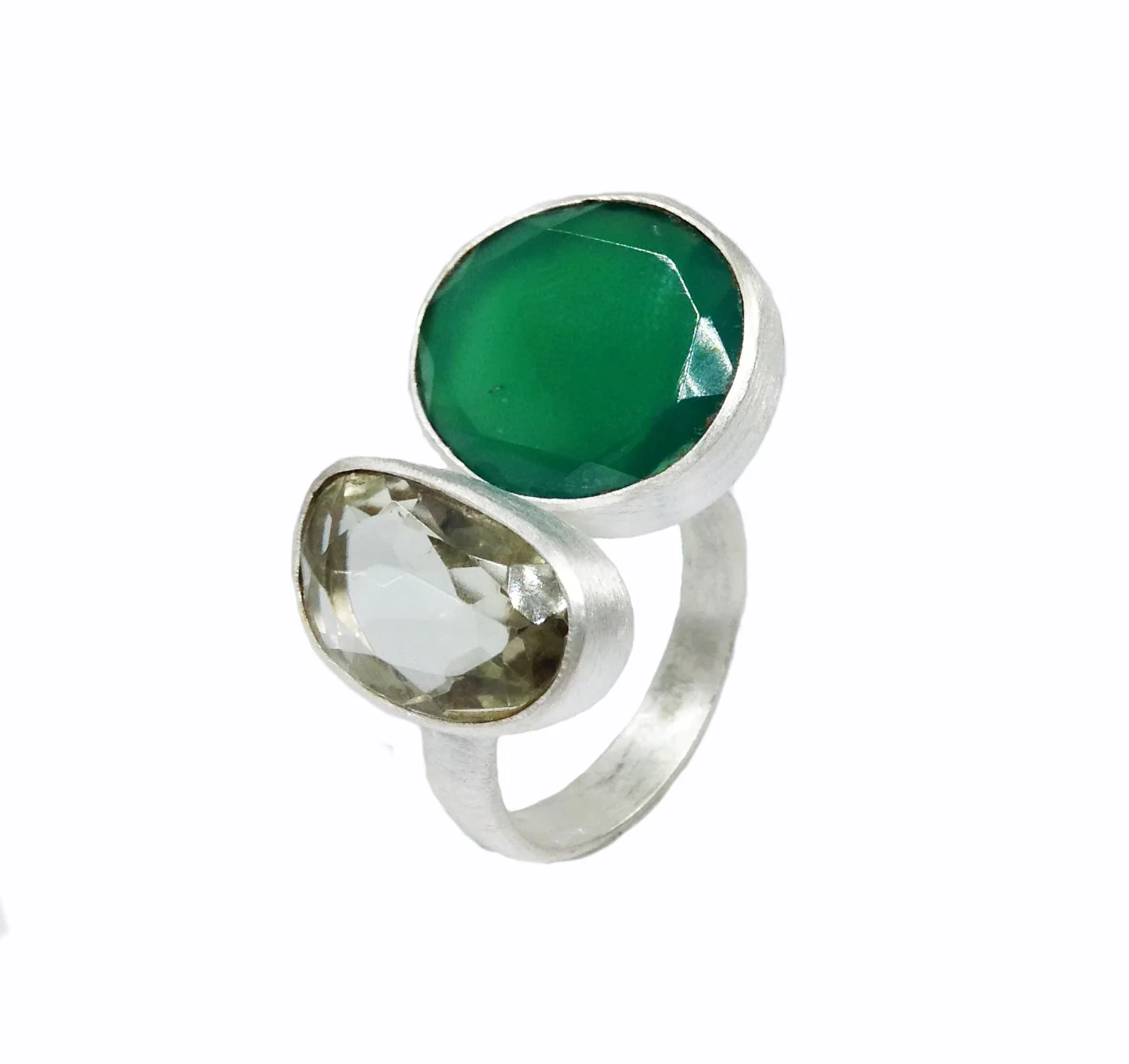 Sterling Silver 925 Green Onyx Amethyst Gemstone Cheap Vintage Style Ladies Wear Big Stone Silver Rings