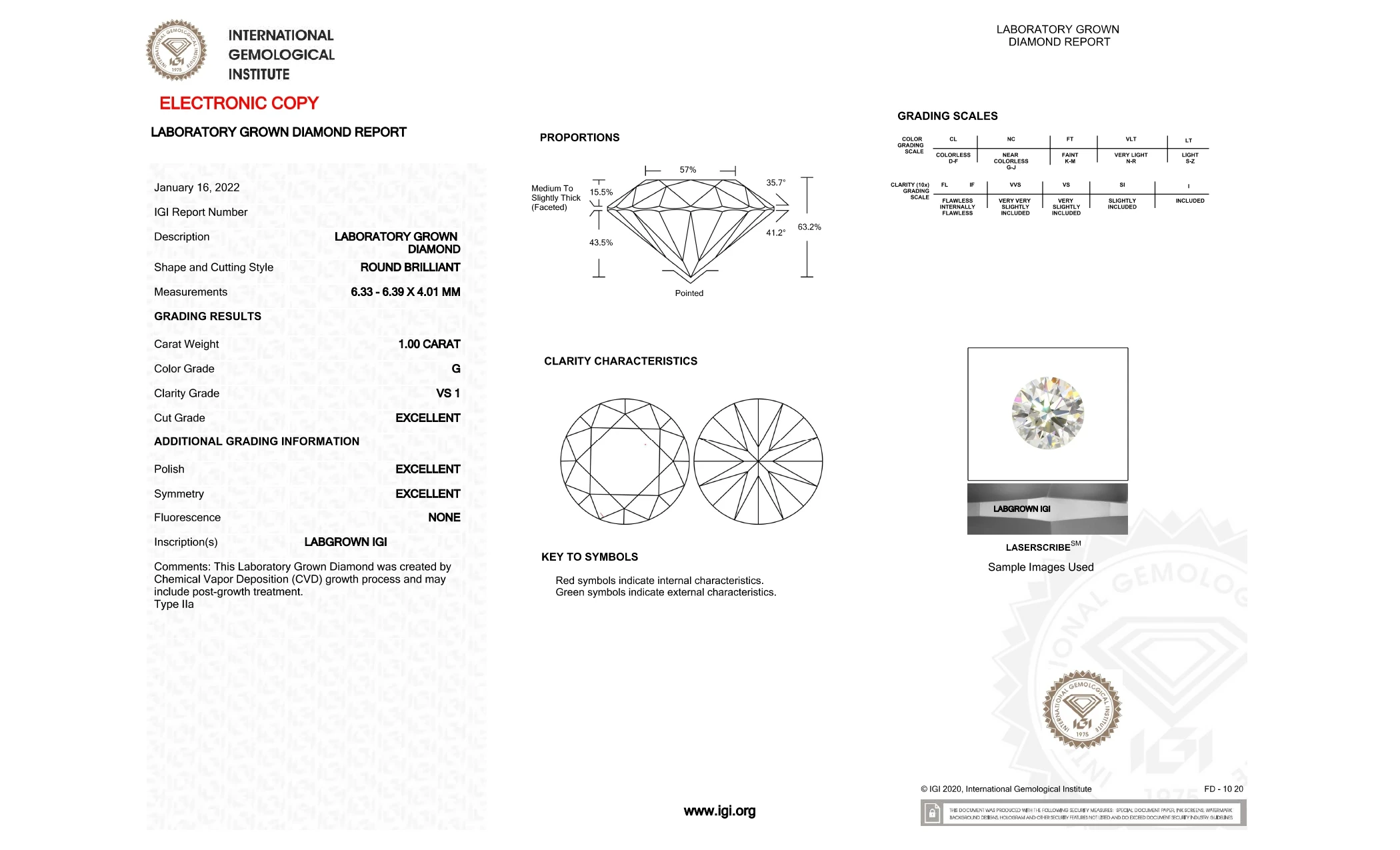 G VS1 Purity Lab Created Round Synthetic Loose Diamonds 1 Carat Size High Quality White Real CVD Lab Grown Diamond for Jewelry