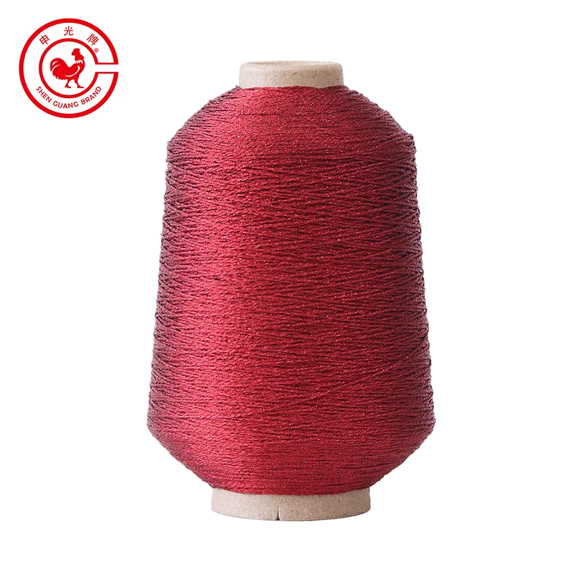 Different Colors Thick Knitting Gold Embroidery Polyester Metallic Yarn ST Type For Weaving
