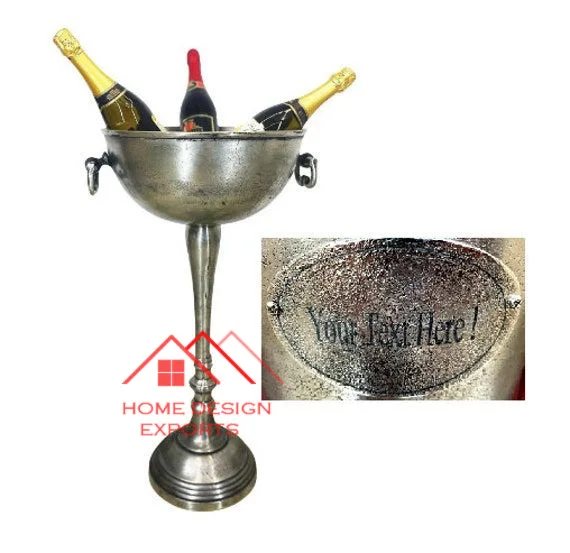 Luxury Nickel Finished Metal Rain Deer Ice Bucket For Events and Party Wine Bottle Cooler
