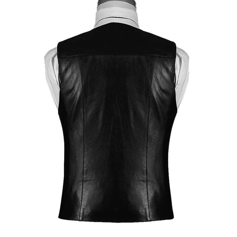 Genuine Leather Vest for Men High Quality Casual Style Vest Fashion Winter Adult Plus Size Vest with Customized logo Colors