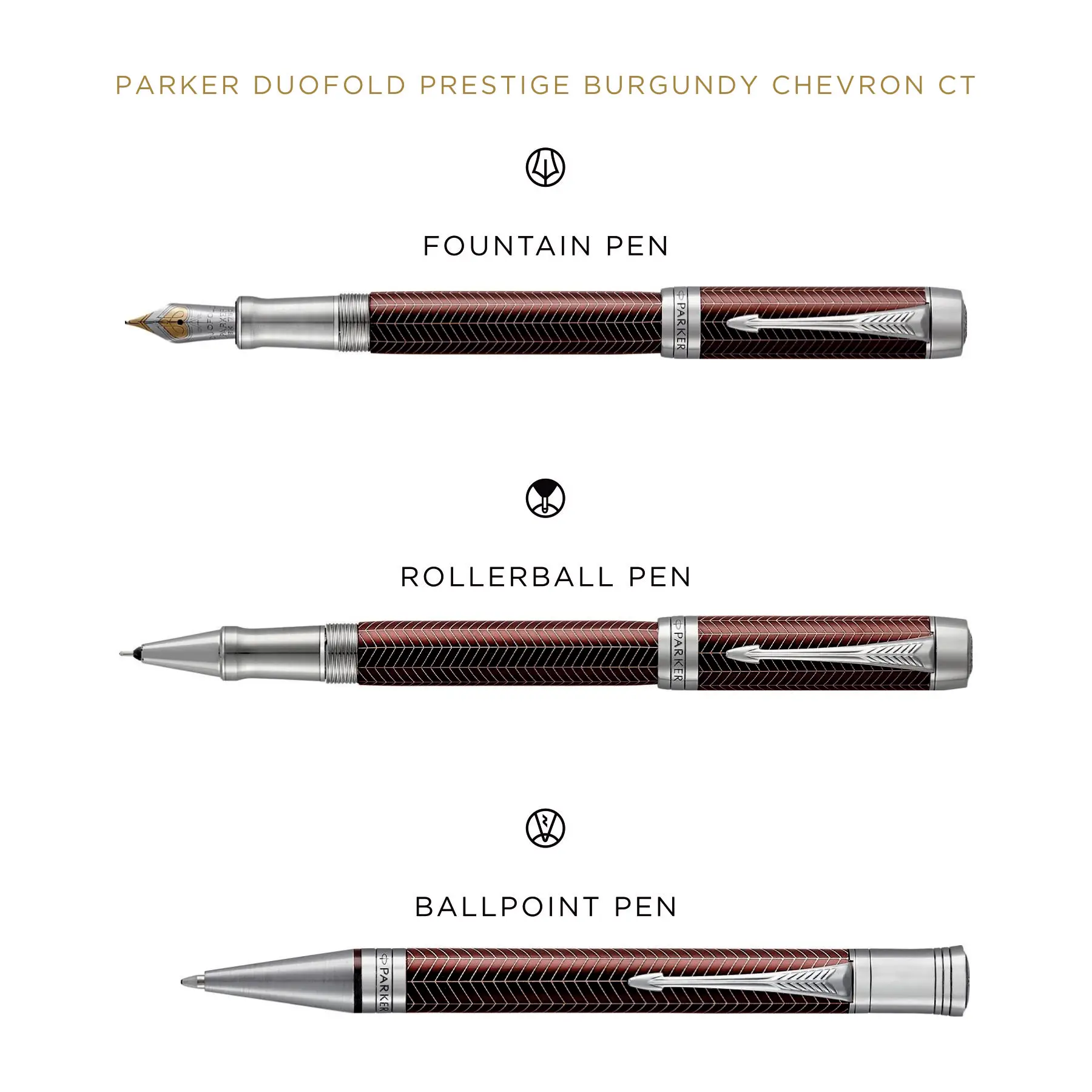 Exquisite Elegance The Promotional Parker Pen  Duofold Prestige Chevron CT Collection ballpoint pens for Corporate Parker gift