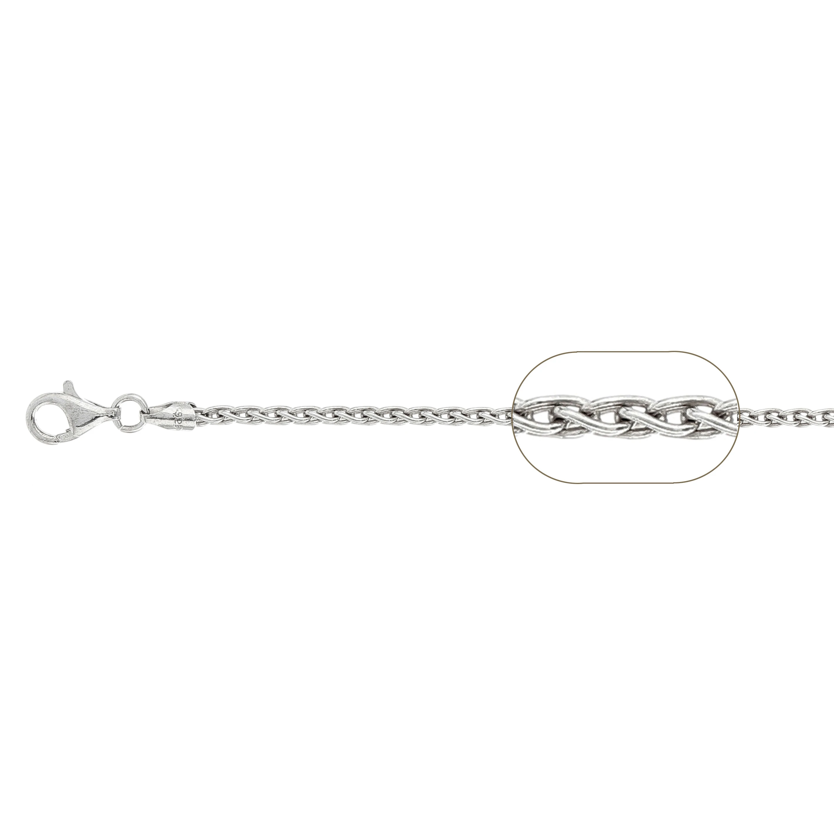 Italian 925 Silver Spiga Chain 060 Necklace High Quality Fashion Jewelry with Custom Lengths and Galvanic Treatments