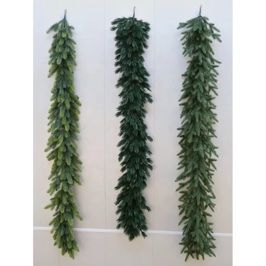 Bespoke simulated Norfolk real looking garland pine tree Christmas vines for home decor with light