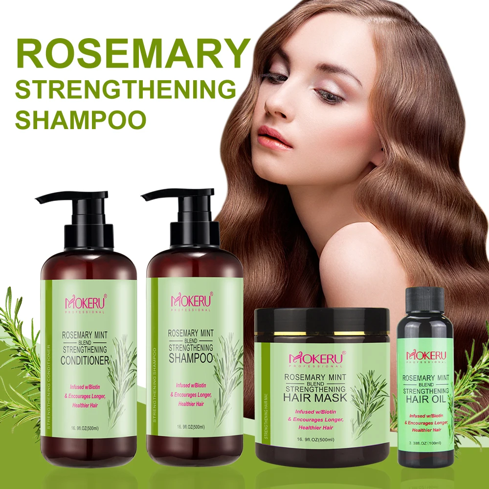 Natural Repaired Hair Care Sets Rosemary Mint Hair Treatment Shampoo And Conditioner Professional Hair Salon For Home Use