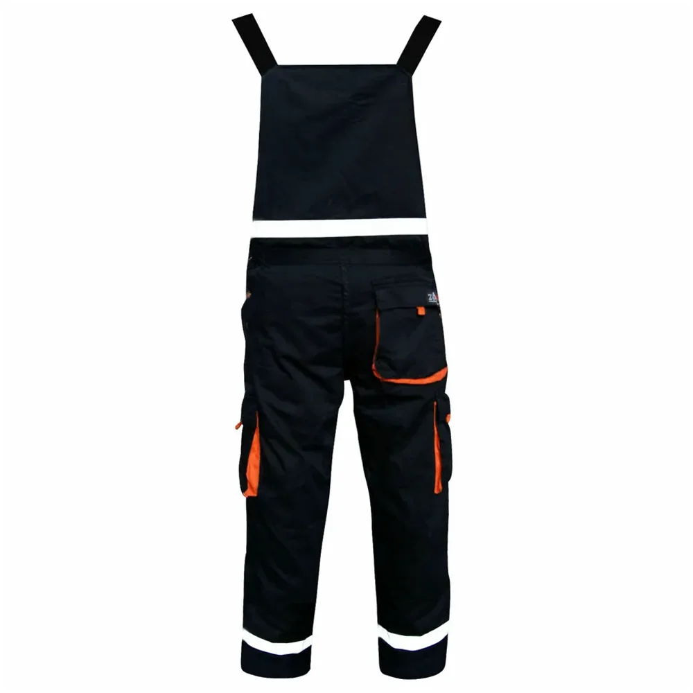 Mach 2 Mens Kneepad Bib & Brace Work Dungarees Overalls Blue, Black, Grey Work Uniform Worksuits Coverall