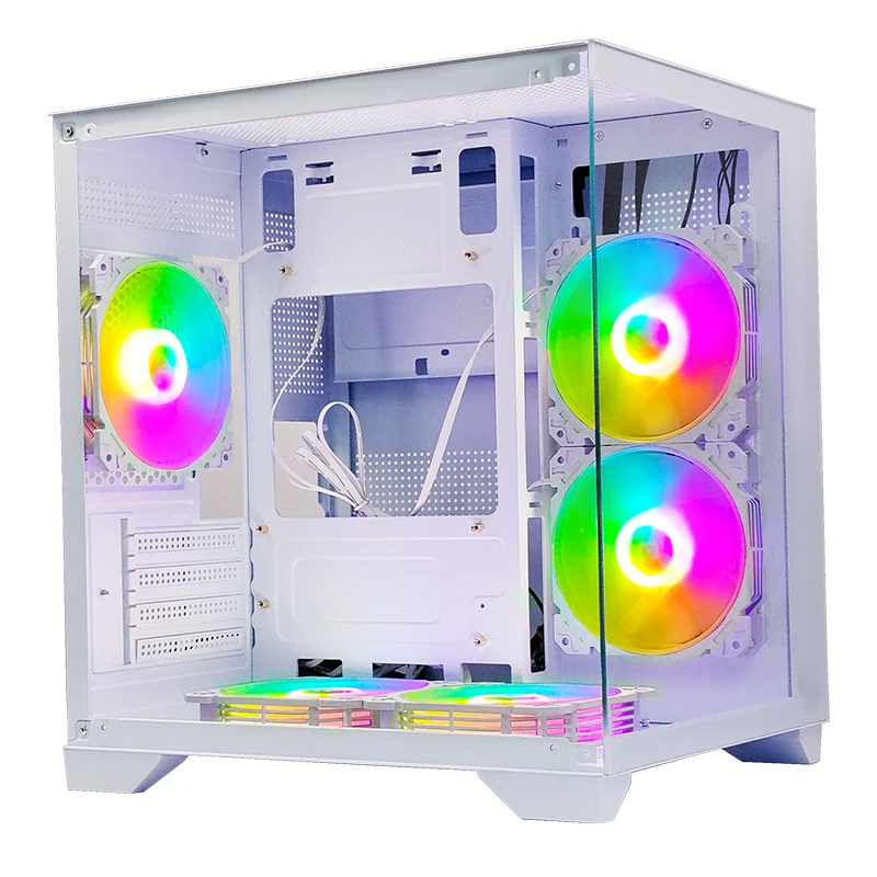Choiyan Open Case Comput Mini Pc Computer Accessories Games Desktop Super Pc MATX Computers Case Transparent Pc Tower Desktops