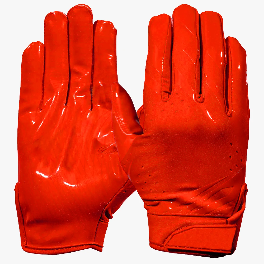 Wholesale Sticky Football Gloves Comfortable Soft American Football Gloves Custom Printed Football Receiver Gloves
