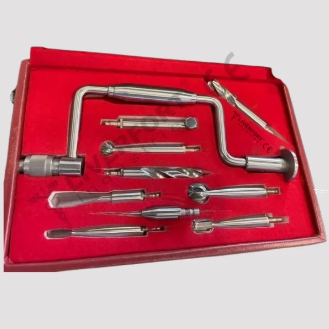 Neurosurgery Hudson brace Set Of 10 Pcs 3 Burr, 3 Drill 2 Perforator 1 Extension Surgical Instruments Drill Cranial Bone Surgery