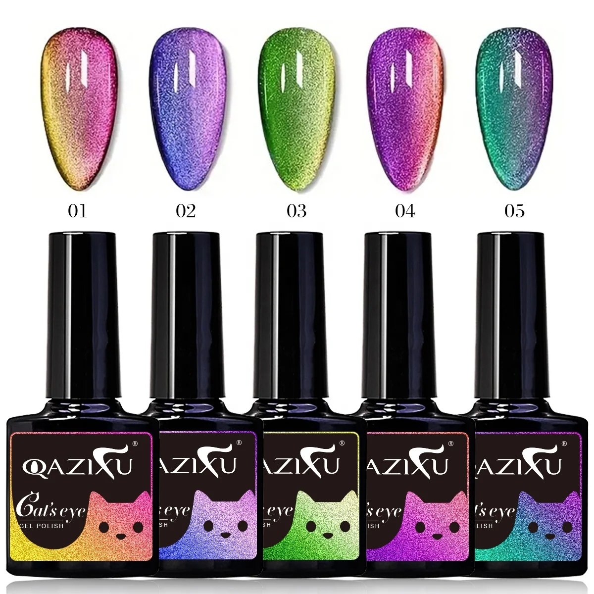 OEM ODM Super Greamy Galaxy Cat Eye Nail Gel Polish Soak off 10 ml Glass Bottle Private lambel free design