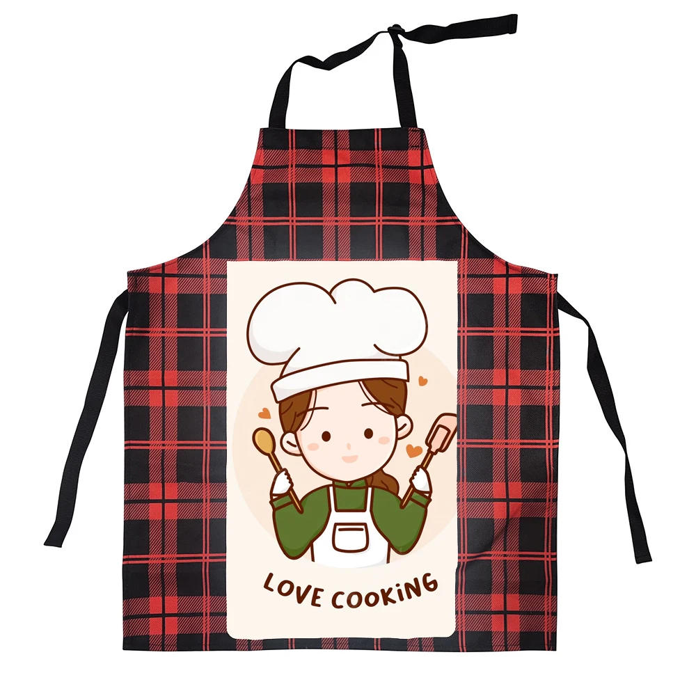 Sublimation blank New product personalized pattern customized cotton linen checked apron