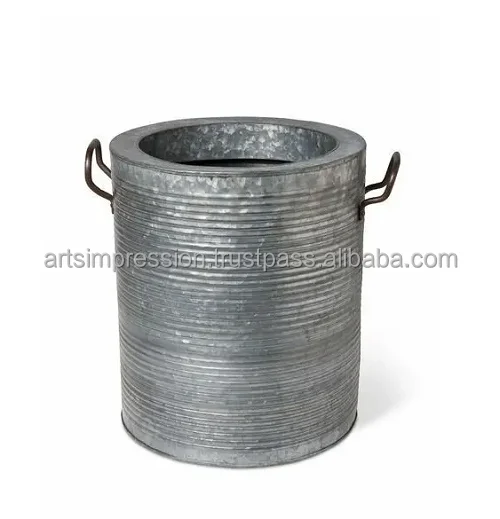 Stainless Steel Metal Planter Hanging Plant Pot Metal Flower Bucket Decorated in Black Design Planters  Ceramic Planter