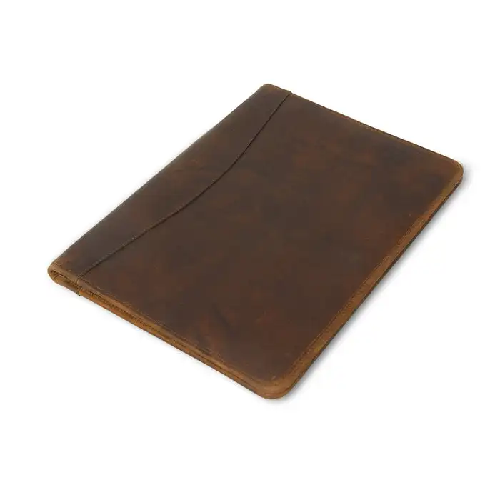 Wholesales Factory Full grain Leather Business Portfolio File Folder Documents Organizer Executive Portfolio With Embossed Logo
