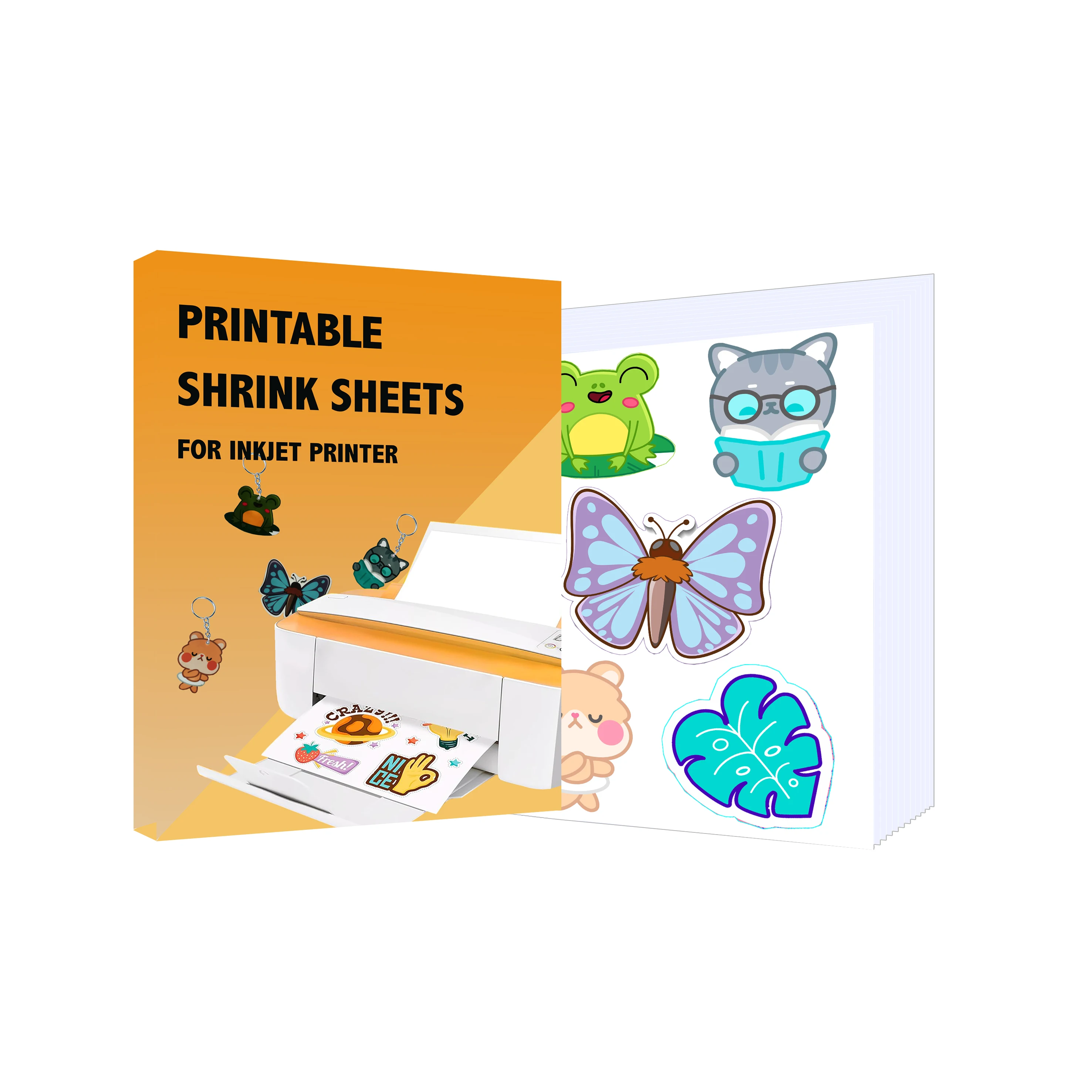 Printable Shrink Fun Art Paper Inkjet Translucent Shrink Plastic Sheet Non-toxic White Shrink Film For Cards/Jewelry Making