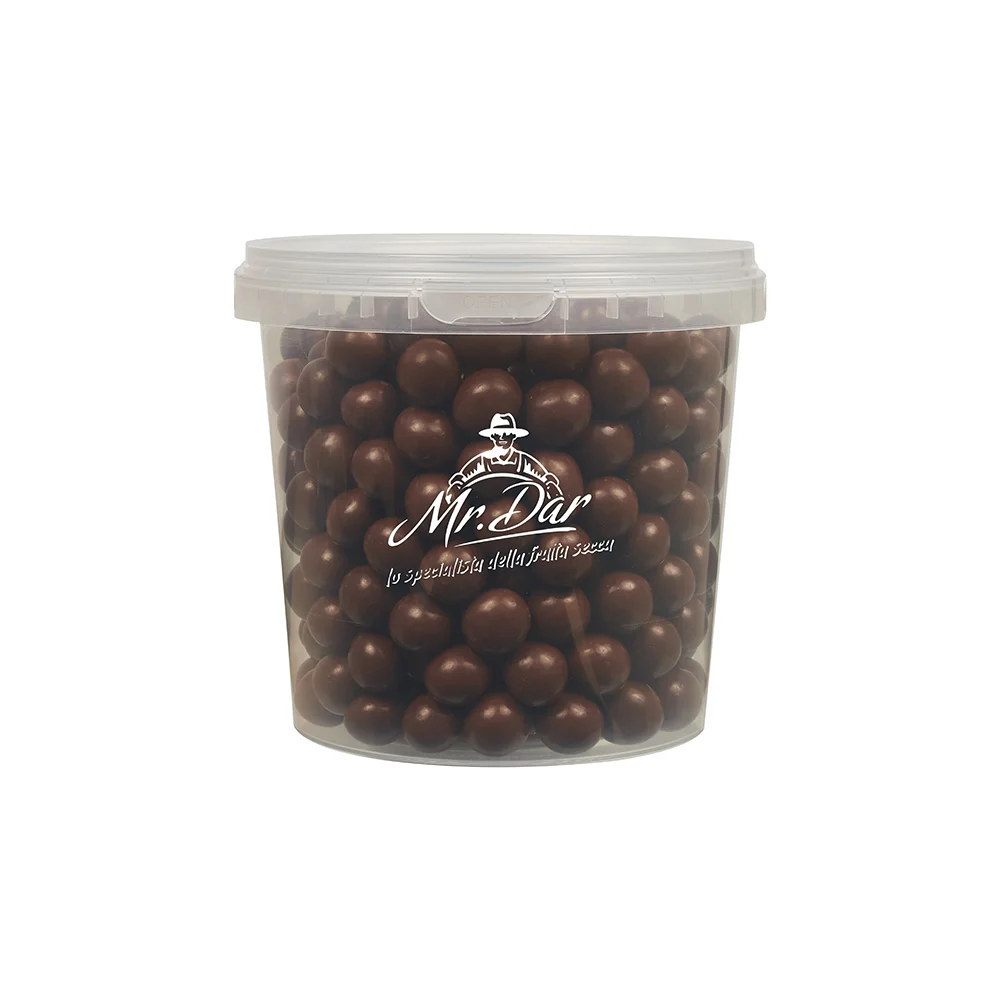 Superior quality roasted hazelnuts covered with milk chocolate in 1 kg ten-pieces box for b2b sales