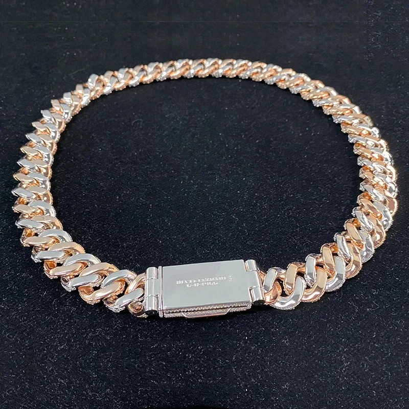 Rich Men Style Our Cuban Chain Meticulously Made In White And Rose Gold And Embellished Lab Grown Diamond With Vvs Clarity