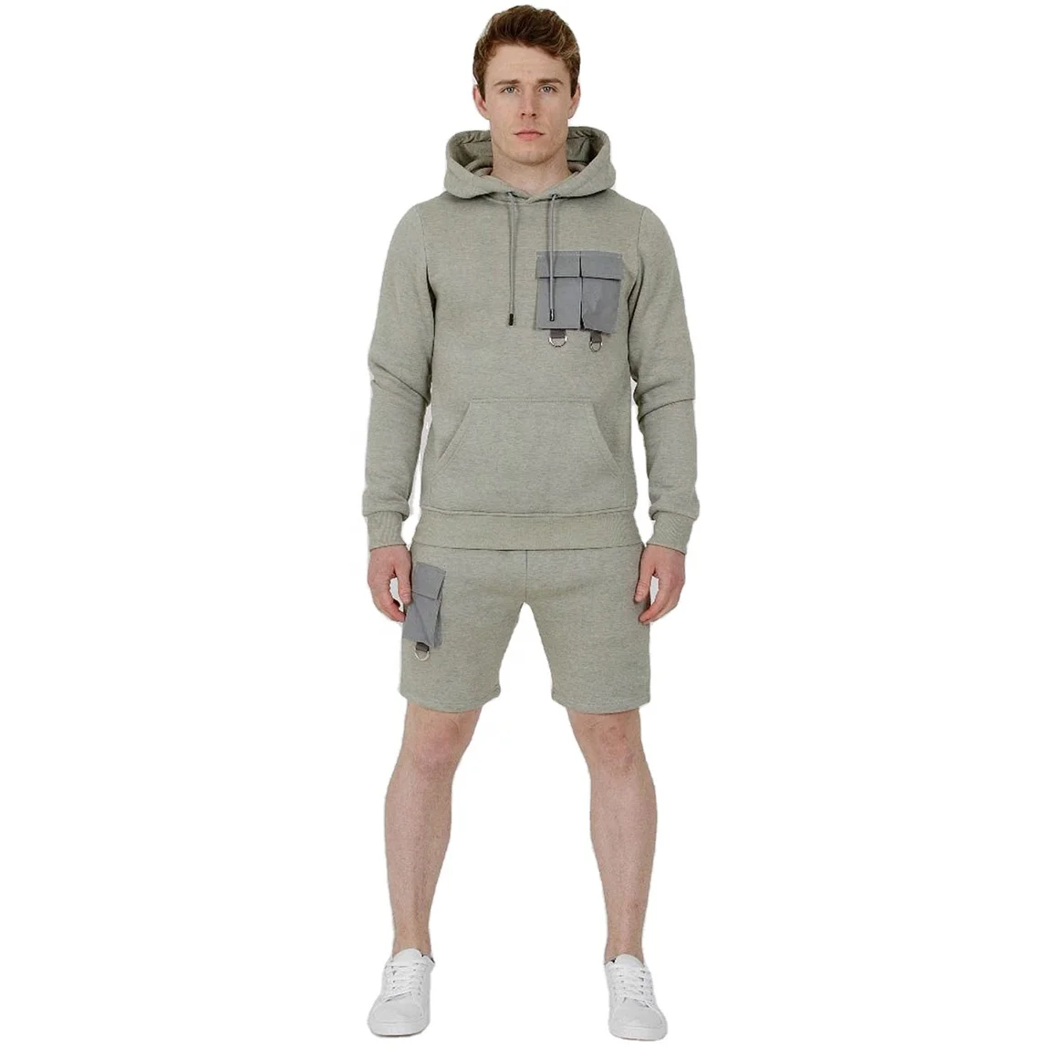 Mens Summer Fitness Short Sleeve T-Shirt And Shorts Sports Set, Loose And Casual Gym Clothes Men