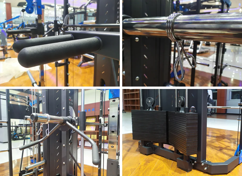 Semi Commercial Home Gym Squat Rack Power Cage Cable Crossover Machine Multi Functional Trainer Smith Machine Gym Equipment