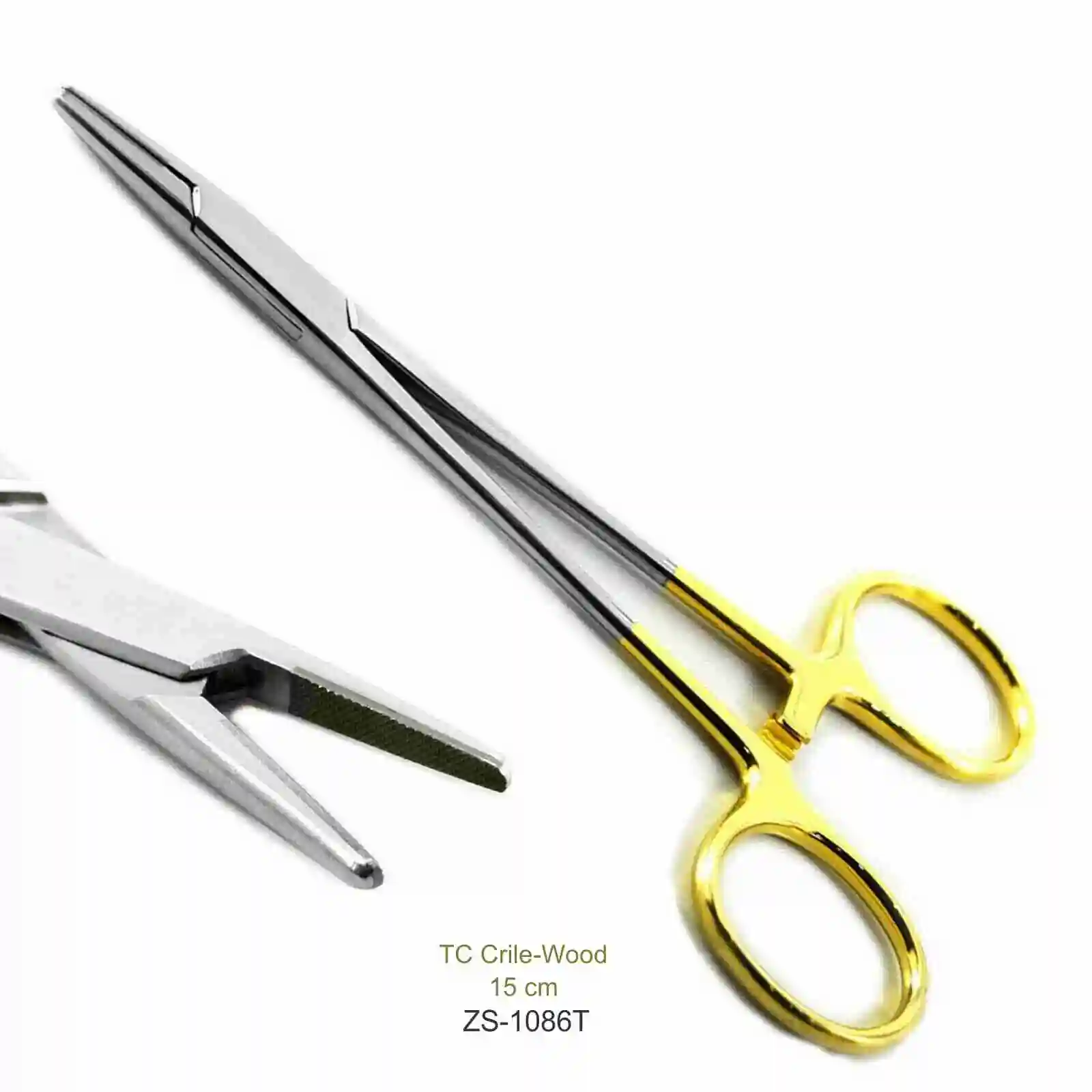 TC Crile Wood Needle Holder 15 cm / 6 Inches suture gold seam surgical