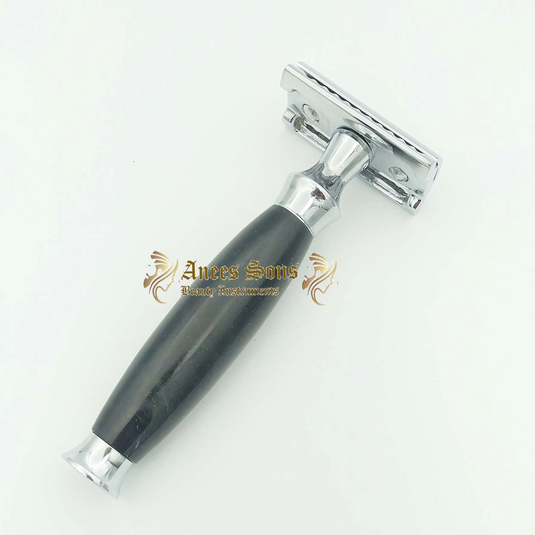 Black Ebony Handle Double Edge Safety Razor Stainless Steel Shaving Razor For Men Women
