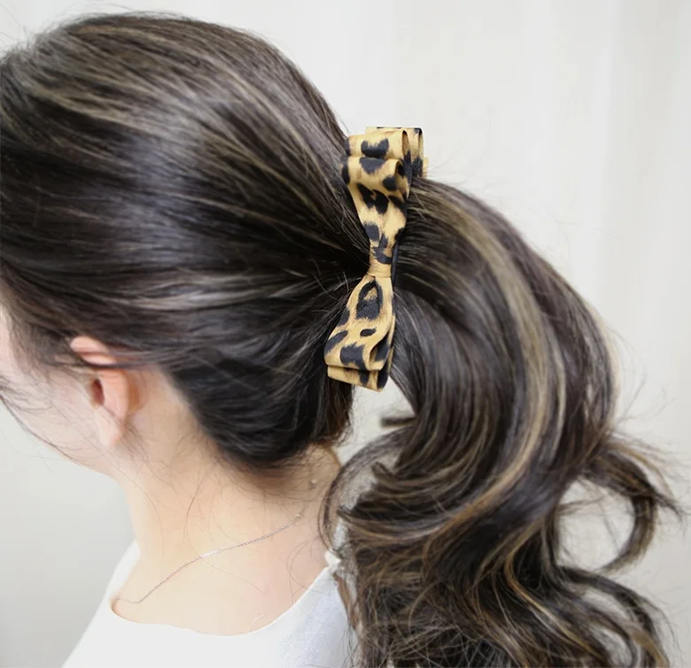 Leopard 2-Tier hair clip Korea fashion hairpin