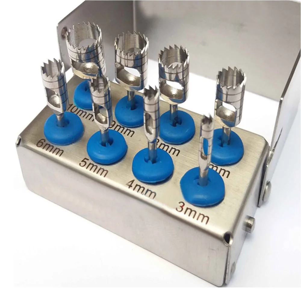 Высокий спрос набор зубных трефиновых Сверл из 8 предметов стальные ручные инструменты для имплантатов