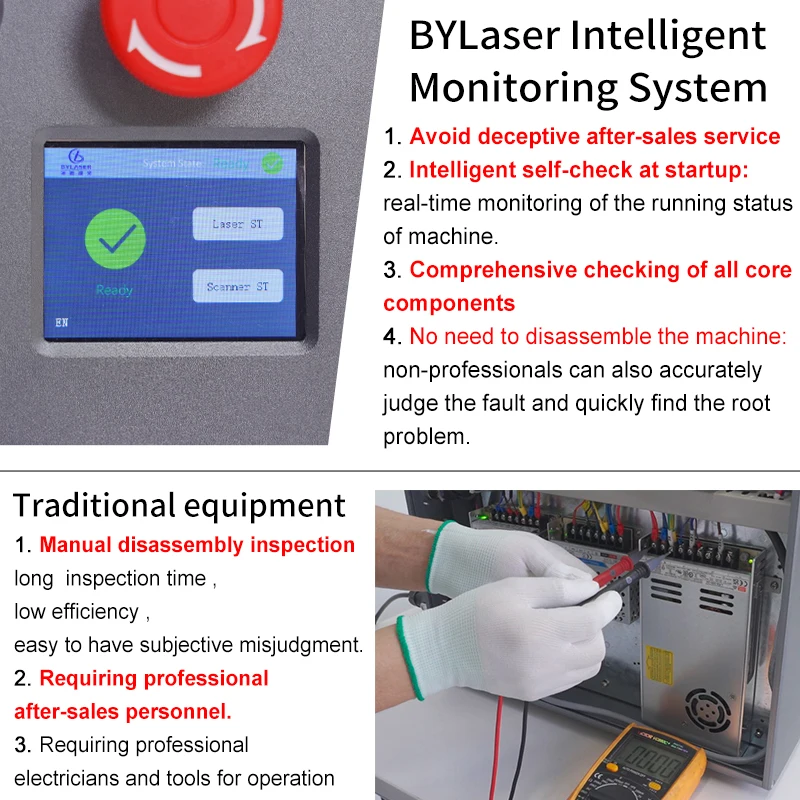 New Intelligent Detection Monitor System Upgrade Split Portable Fiber Laser Marking Machine 60w 100W JPT MOPA for Metal