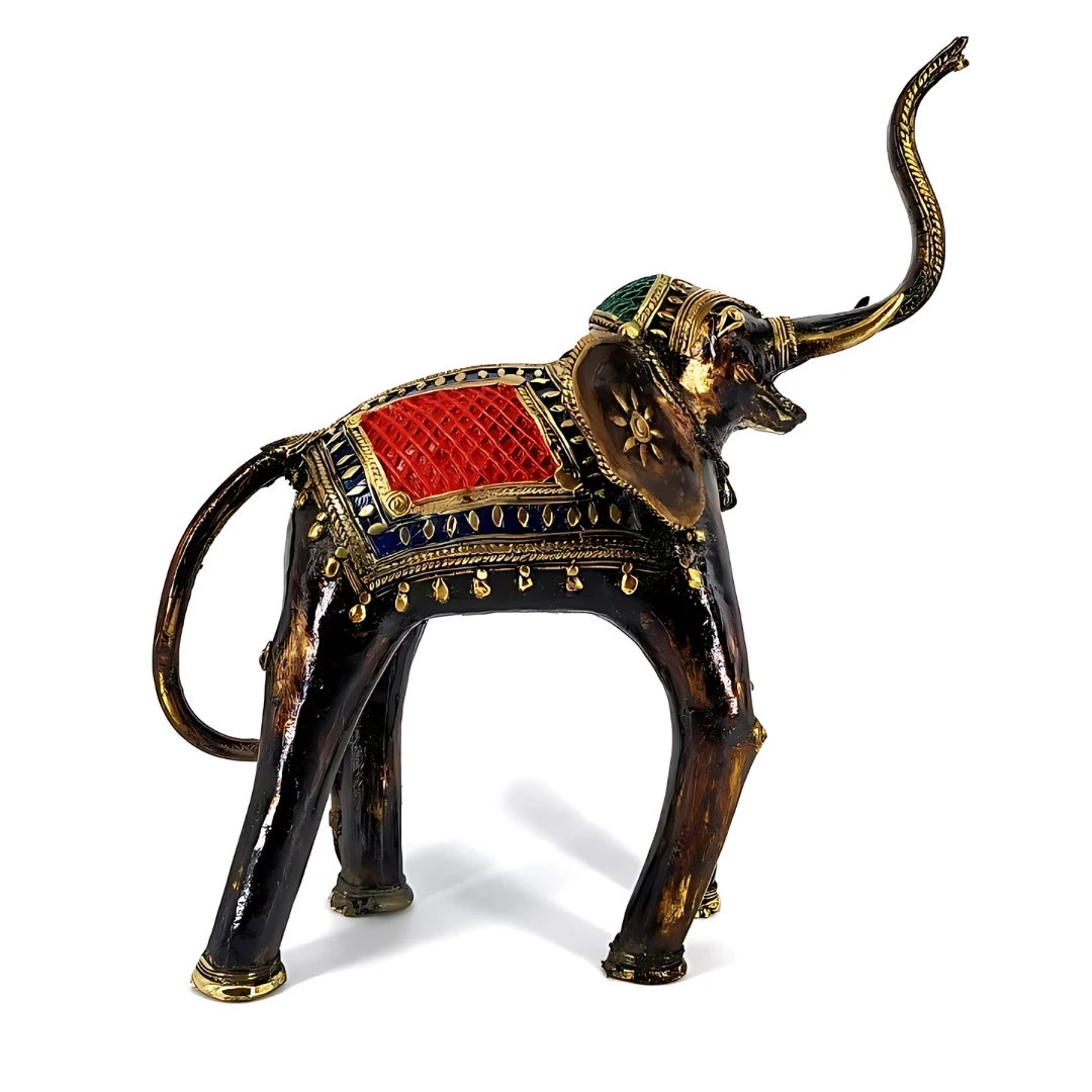Singing Elephant Art Figurine Bronze 12 inch Solid Brass Handcrafted Art