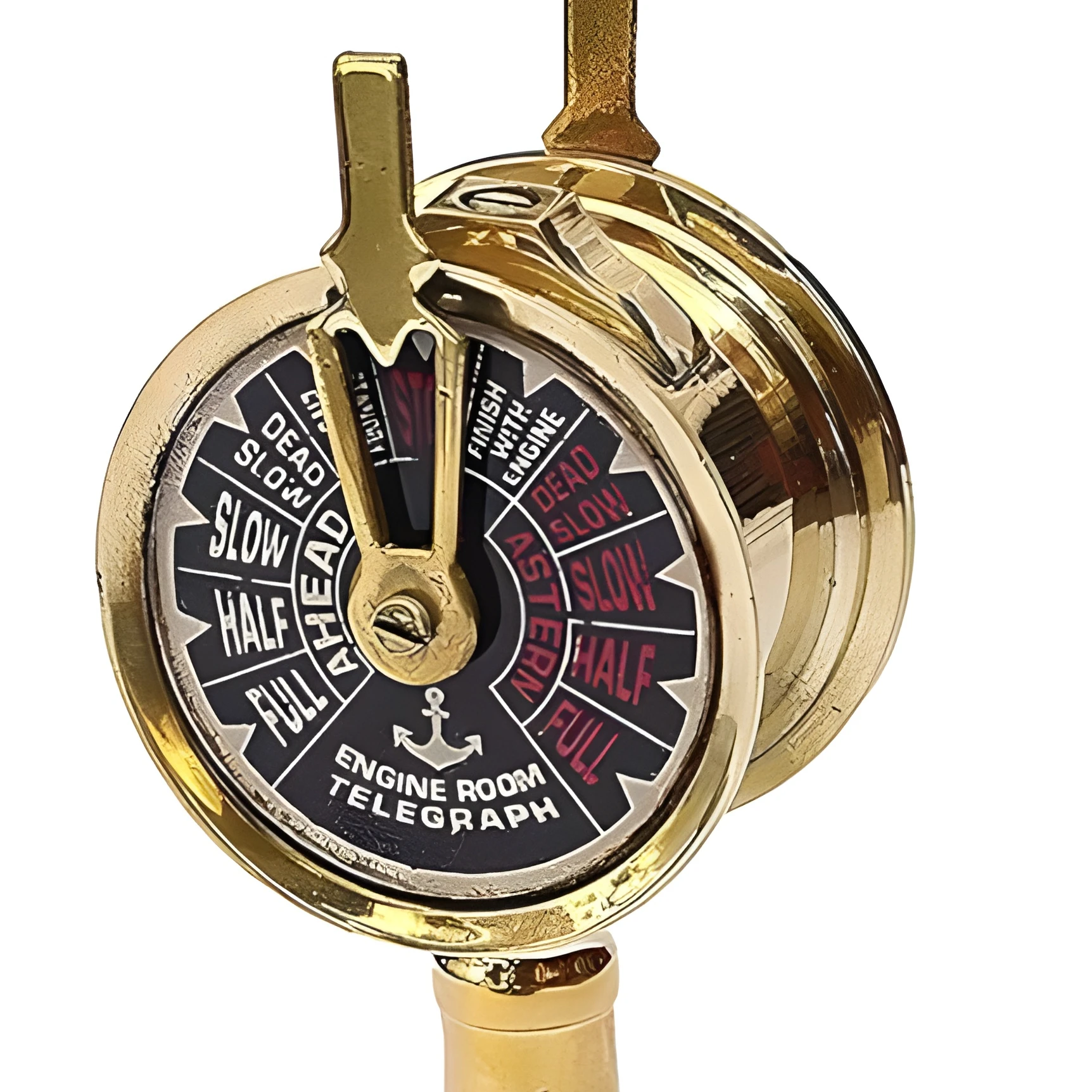 Nautical Brass Telegraph  Vintage Brass 6'Ship Telegraph With Wooden Base Nautical Ships Engine Order Telegraph Home Decorative