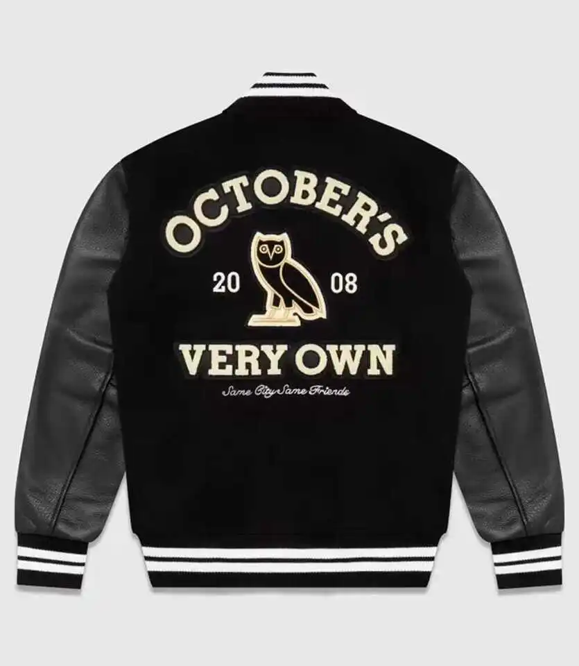 New Ovo Collegiate Varsity Wool Jacket With Leather Sleeves Jacket 2024