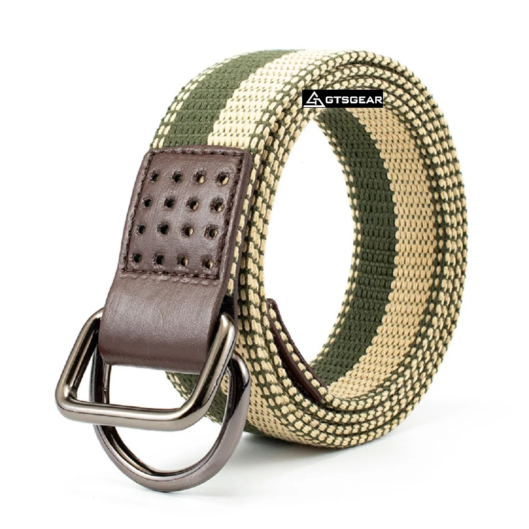 BL92 Double D Ring decorative Fashion belt for women men casual Alloy Buckle woven belt double ring buckle outdoor sports belt