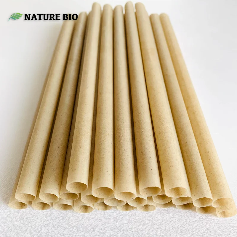 Sugarcane Straw Biodegradable Disposable Sugarcane Fibre Straw  heat resistant 95degree