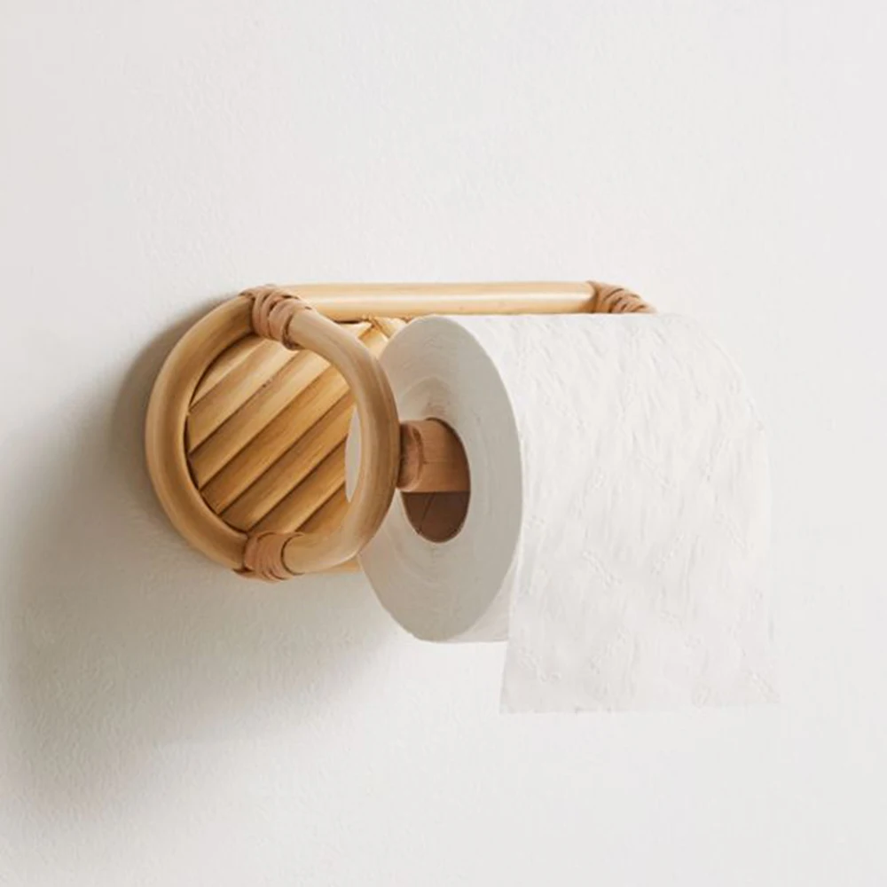 Made in Vietnam kitchen paper roll holder eco friendly rattan towel holder wholesale