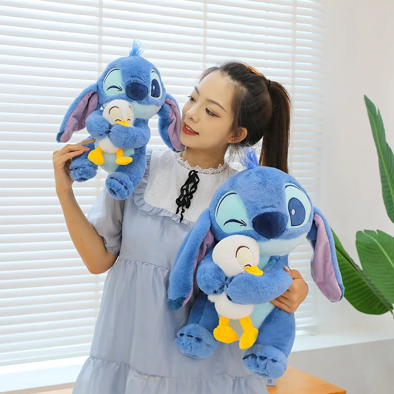 Duck stitches plush toy cute cartoon stitches doll interstellar hot sleeping pillow girl gift arcade claw machine