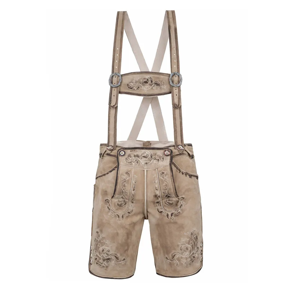 German Trachten Men Herren Cow Suede Leather Cheap Wholesale Bavarian Lederhosen, German Leather Shorts