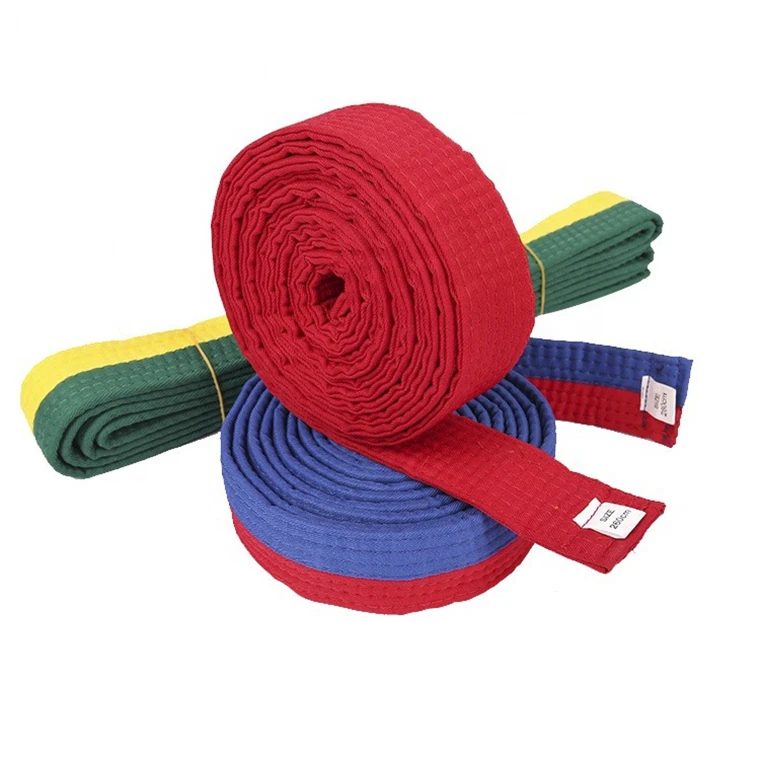 Superior quality multicolor high quality durable polyester cotton taekwondo karate martial arts belt