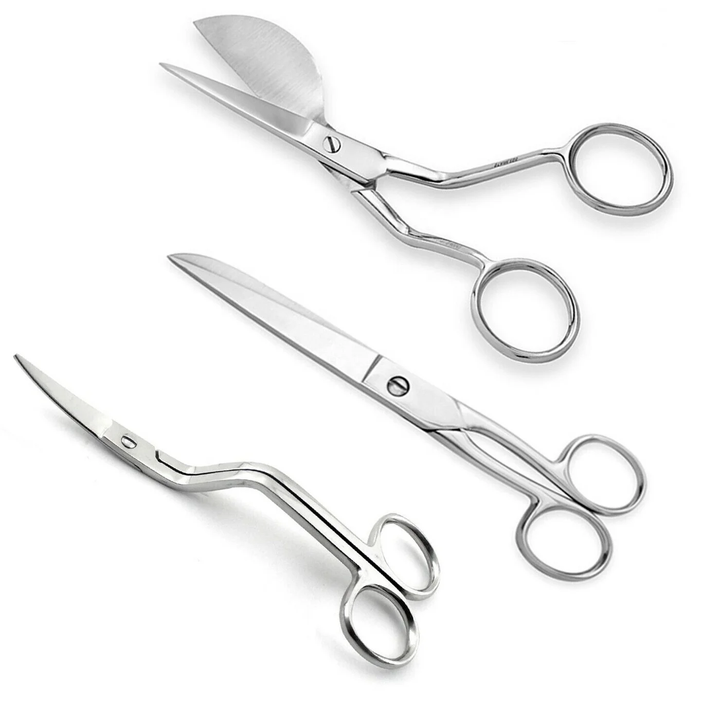 3 Pcs Professional Embroidery Duckbill Applique Scissors set- Stainless Steel by SIGAL MEDCO