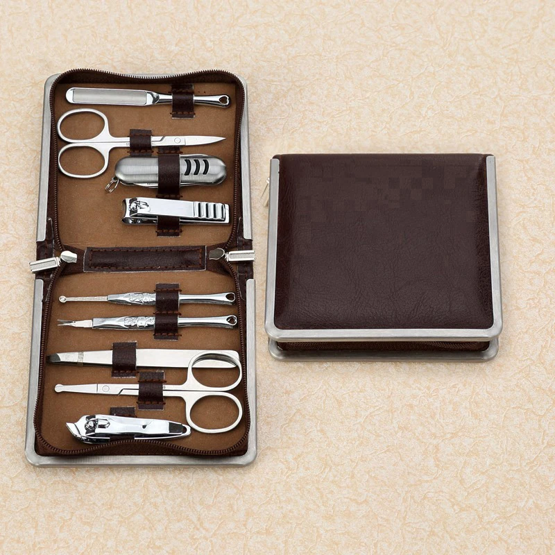 Complete Manicure and pedicure set High Quality Multifunction Nail Clippers Beauty Care Kit 10 pcs Manicure tool Set