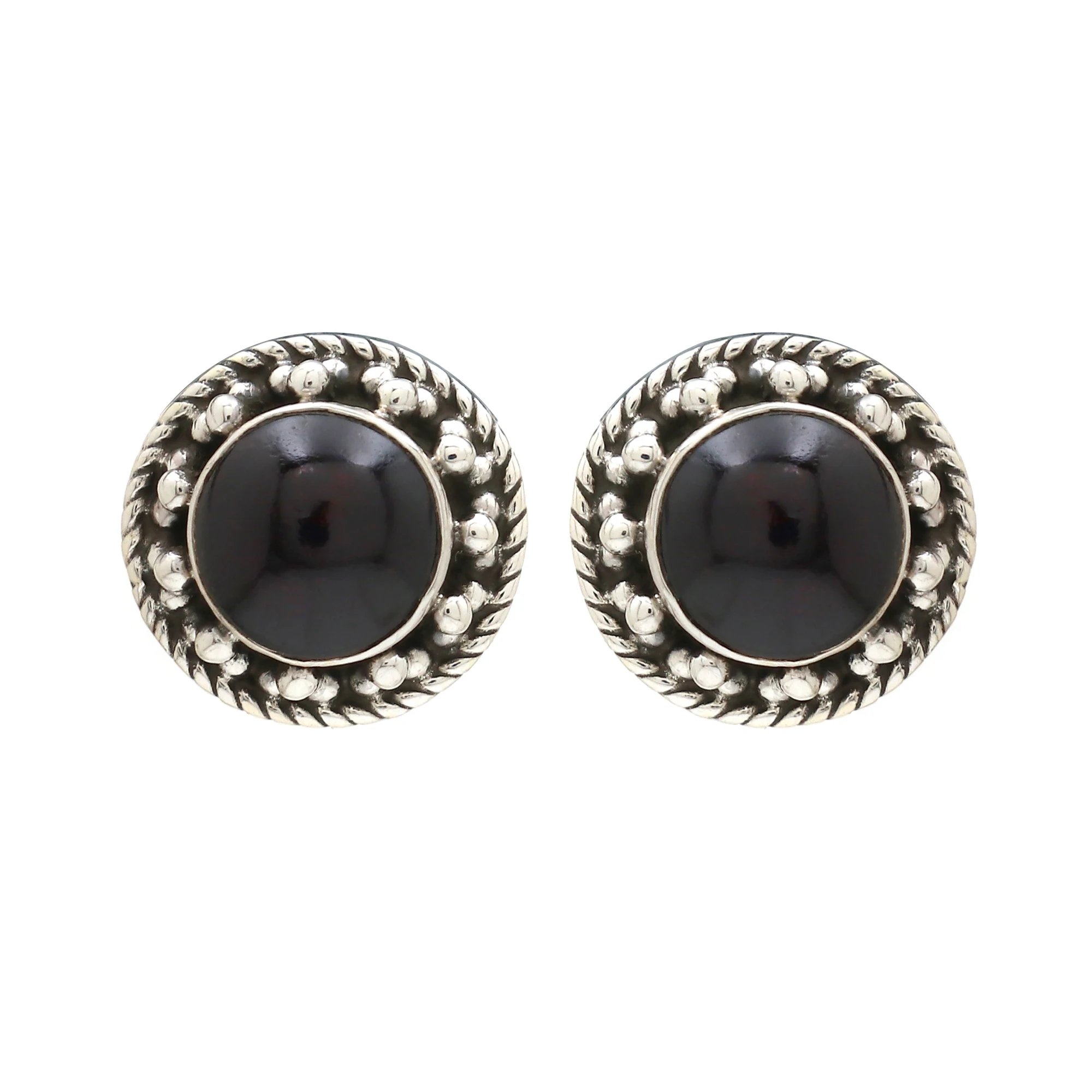 Natural Gemstone 925 Sterling Silver Party Wear Stud Earrings Bohemian Jewelry Latest Design One OF A Kind Jewellery