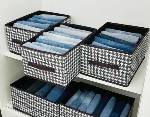 Thousands of bird grid storage box drawers large capacity can fold the clothes hand -up storage box