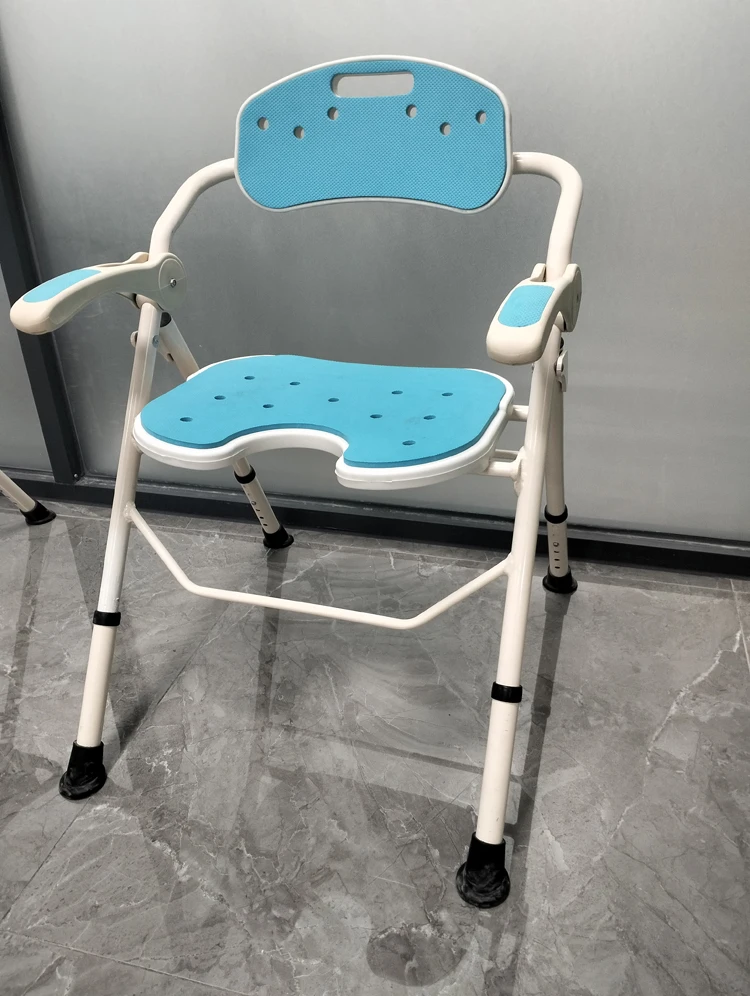 Adjustable Toilet Safety Frame Raised Toilet Seat Shower Chair with Non-Slip Rubber Tips for Seniors Disabled and Pregnant