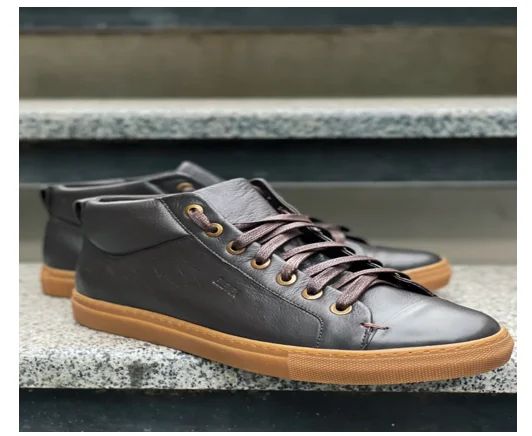 Raar Wear Faty Navy Blue Handmade Leather Sneakers for Men Casual Wedding Shoes with Soft & round Features