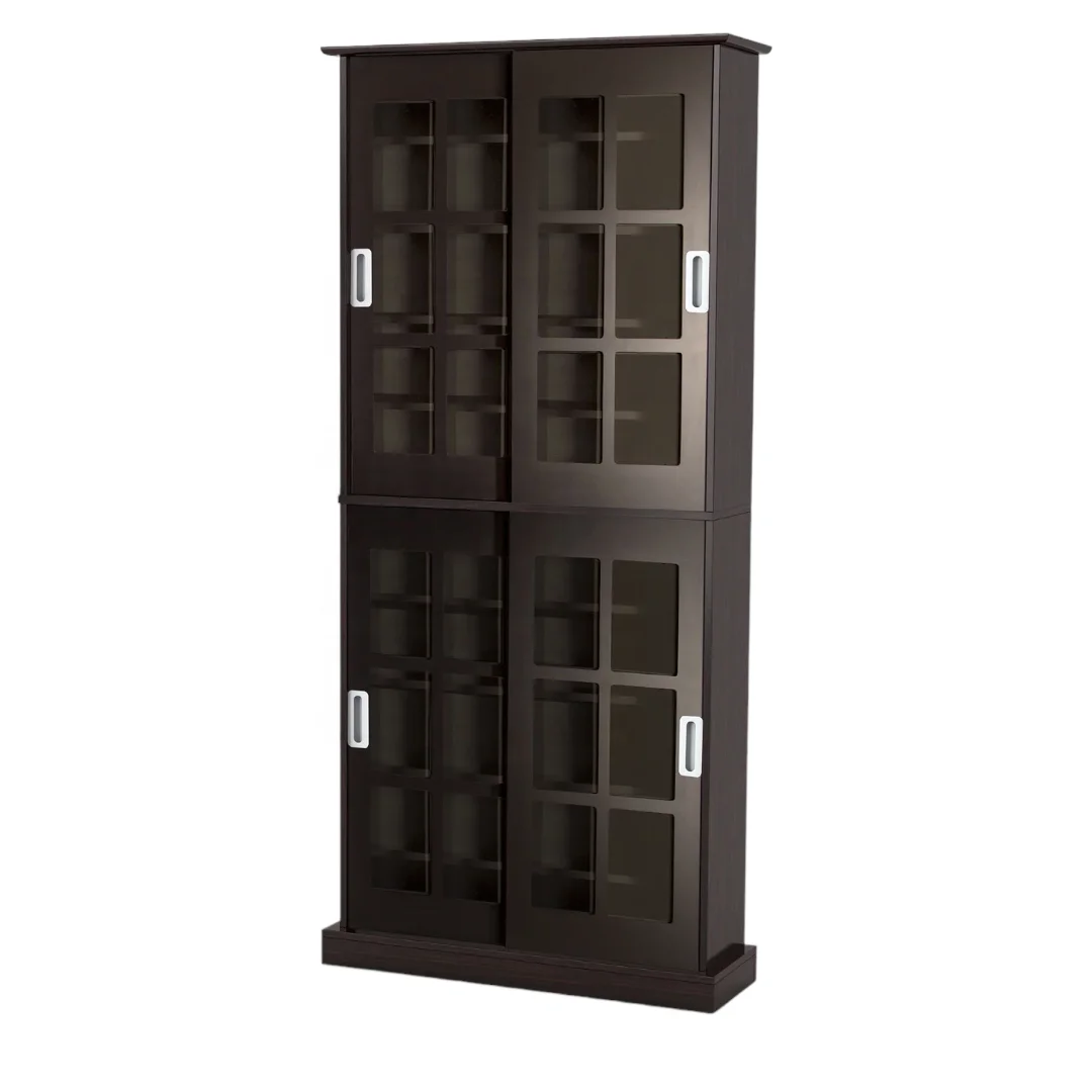 Multimedia Media Cabinet DVD CD Rack Solid Teak Wood