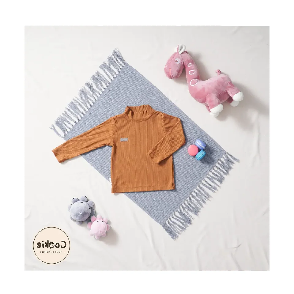 Size 0-6 months Vietnam Cookie Babywear Air-cool Knitwear Fabric Unisex Newborn Baby Set with 95% cotton, 5% elastane