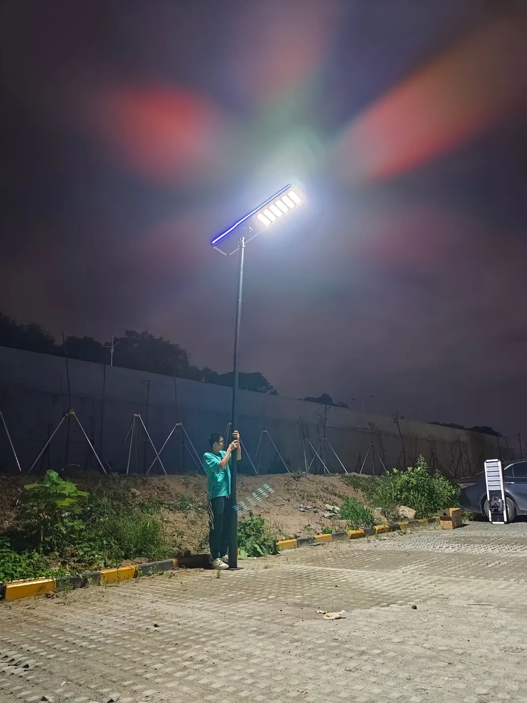 200W Outdoor Solar LED Street Light Integrated Street Light for Road and Garden Use with Radar Sensor Motion PIR Sensor